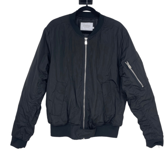 Eleven Paris Mens Bomber Jacket Size XL Black Grunge Lagenlook - Picture 1 of 8
